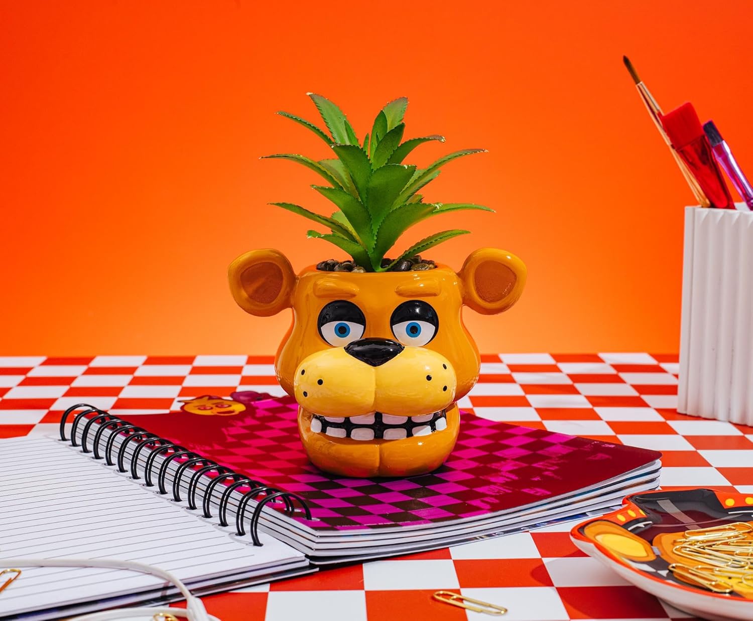 Silver Buffalo Five Nights at Freddy's Freddy Fazbear Mini Planter with Artificial Succulent