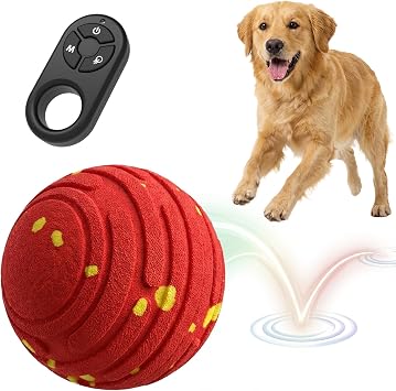 Interactive Dog Toys with Remote Control, Smart Interactive Dog Ball with 3 Modes, Auto-Moving&Bouncing, High-Resilience&Chew Resistant E-TPU Dog Ball, IPX6 Waterproof, Rolling Ball Dogs