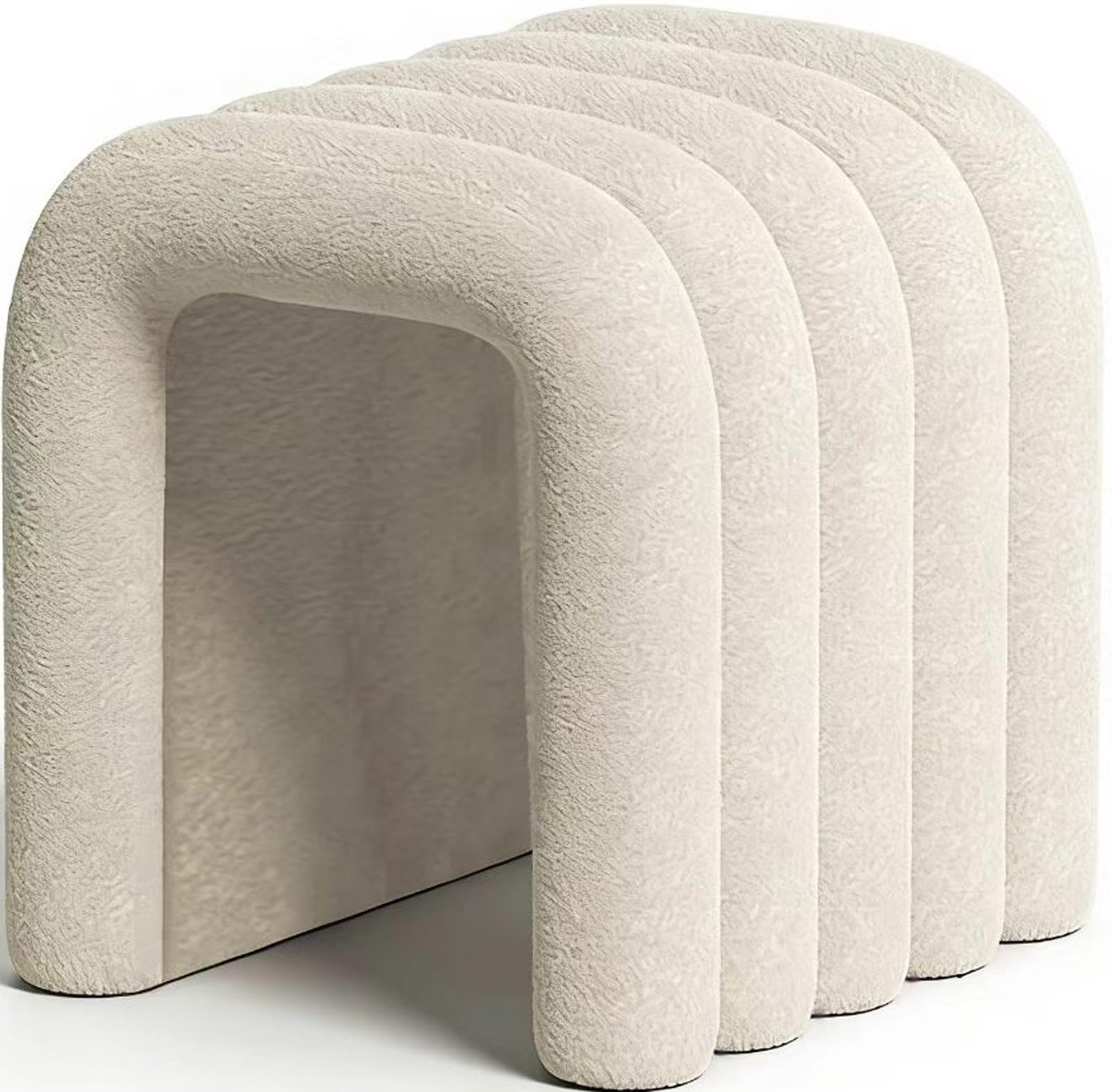 Tabouret ottoman rembourré gain de place pour optimiser l'entrée