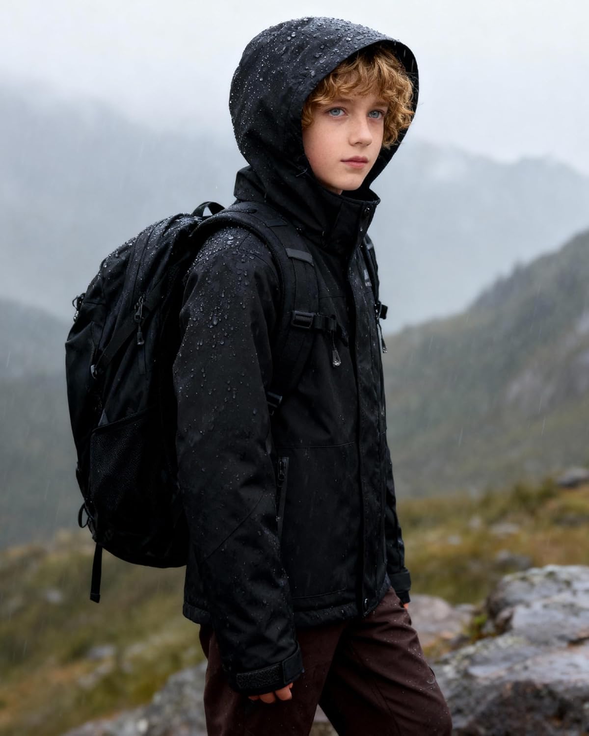 WULFUL Boy's Winter Waterproof Ski Coat Kids Windproof Snow Jacket with Detachable Hood - Image 3