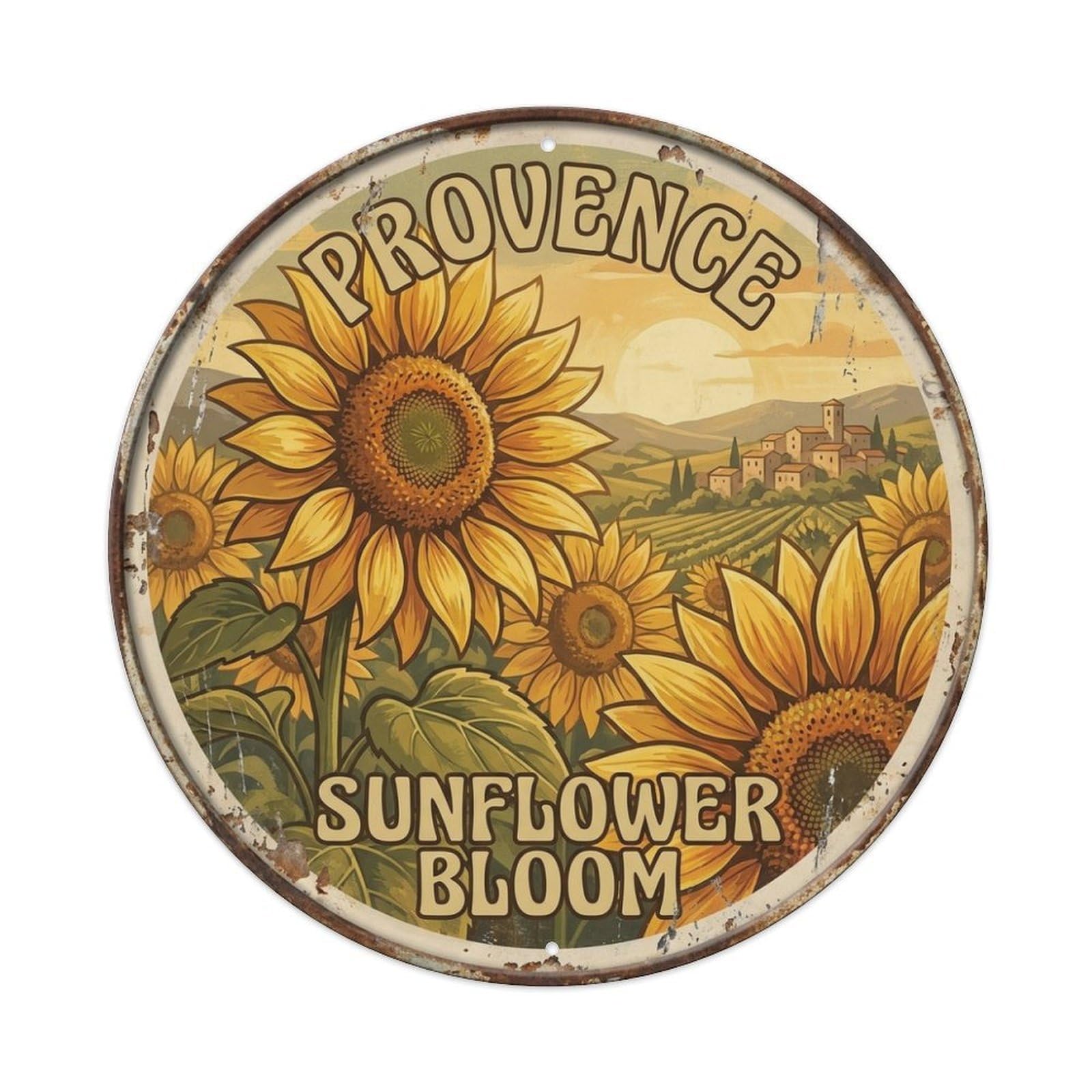 Countryside Travel Provence Country Sunflower Bloom Metal Tin Sign