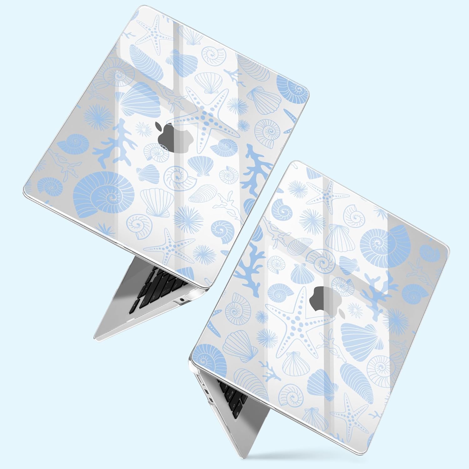 for New MacBook Air 13 inch Case 2026 M5 2025 M4 2024 M3 M2 Chip– Aesthetic Lightweight Cute Design Clear Hard Shell 6-in-1 Bundle with TPU Keyboard Cover & 2X OTG Adapters, Shell