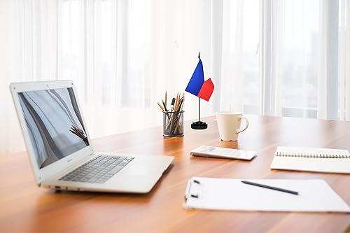 Miniatura 144 de Juego de banderas de escritorio japonesas de lujo, pequeñas banderas de escritorio japonesas en miniatura con poste sólido, base negra y tapa