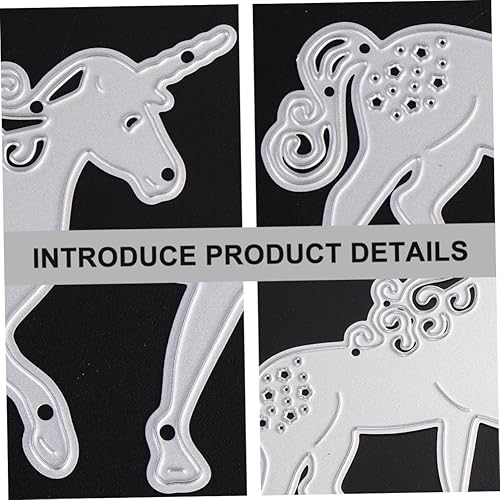 Miniatura 2 de VILLCASE 2pcs Steel Mold Unicorn Template Metal Cutting Dies Embossing Stencils Unicorn Scrapbooking Die- Cuts Making Dies Decorative Envelopes