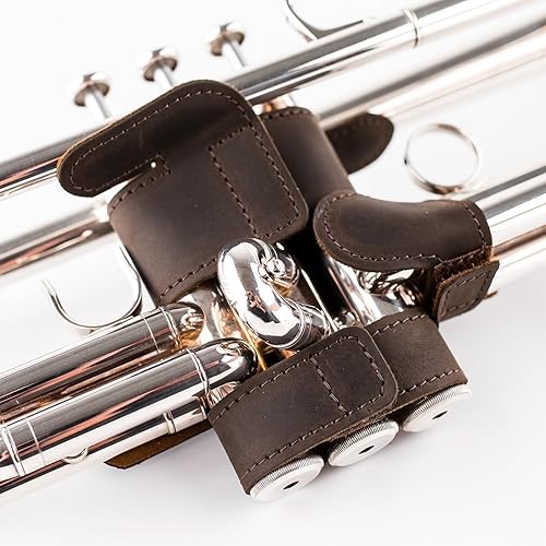Vista 72 de Protector de válvula de trompeta de cuero genuino de protección y comodidad (guardia, negro)