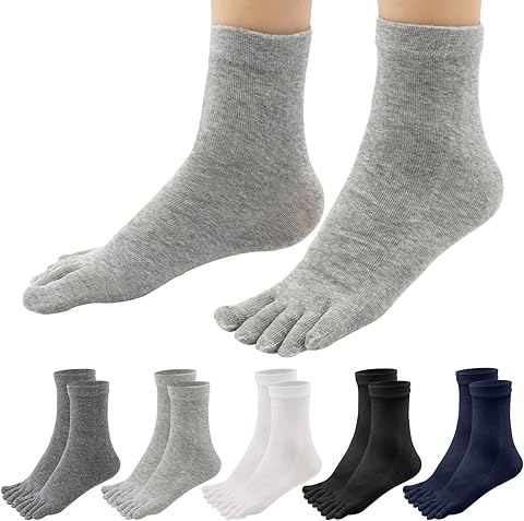 5 Pares Calcetines Dedos Hombre Deportes EU 39-45, Calcetines Algodon Hombre Correr Running Ciclismo de Cinco Dedos