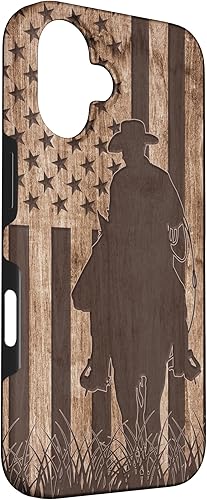 Vista 78 de iPhone SE (2020) / 7 / 8 Cowboy Rodeo Caballo de madera Patriótica Americana Bandera Cowboys Estuche de regalo