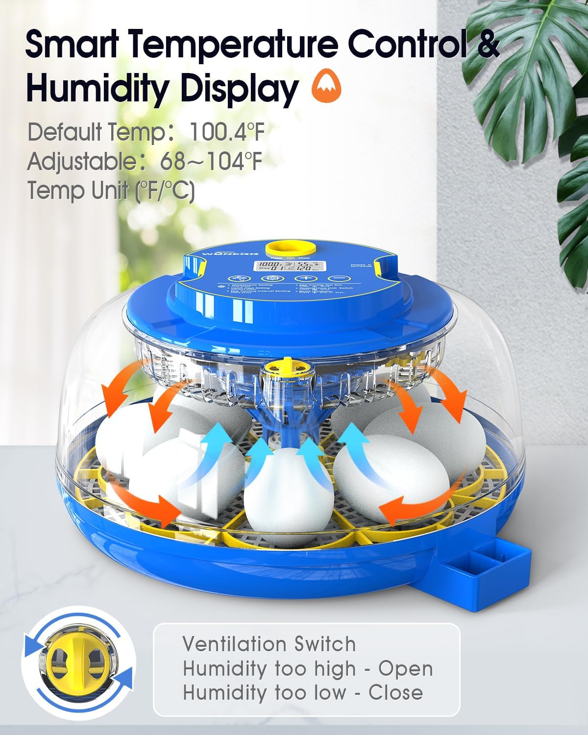 WONEGG Incubator Smart Temperature and Humidity Display