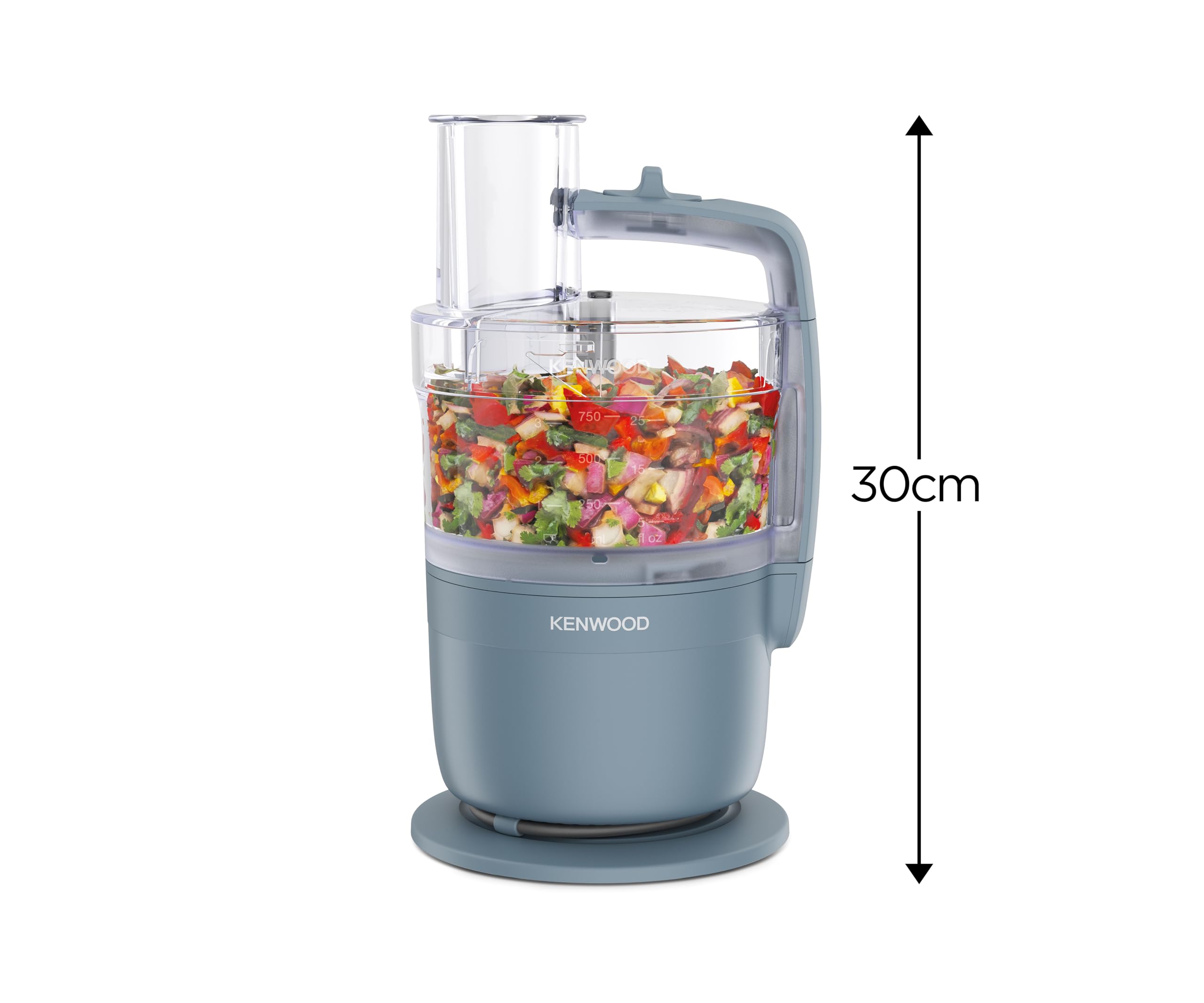 Kenwood MultiPro Compact wielofunkcyjny robot kuchenny z funkcją Express Serve, ostrzem ze stali nierdzewnej, tarczami do krojenia i tarką, funkcją pulsu, burzą niebieską (FDP23.130GY)
