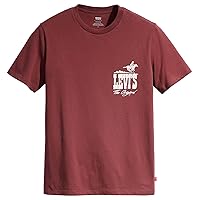 Levi's Graphic Crewneck Tee T-shirt, Western Logo Back Red Mahogany