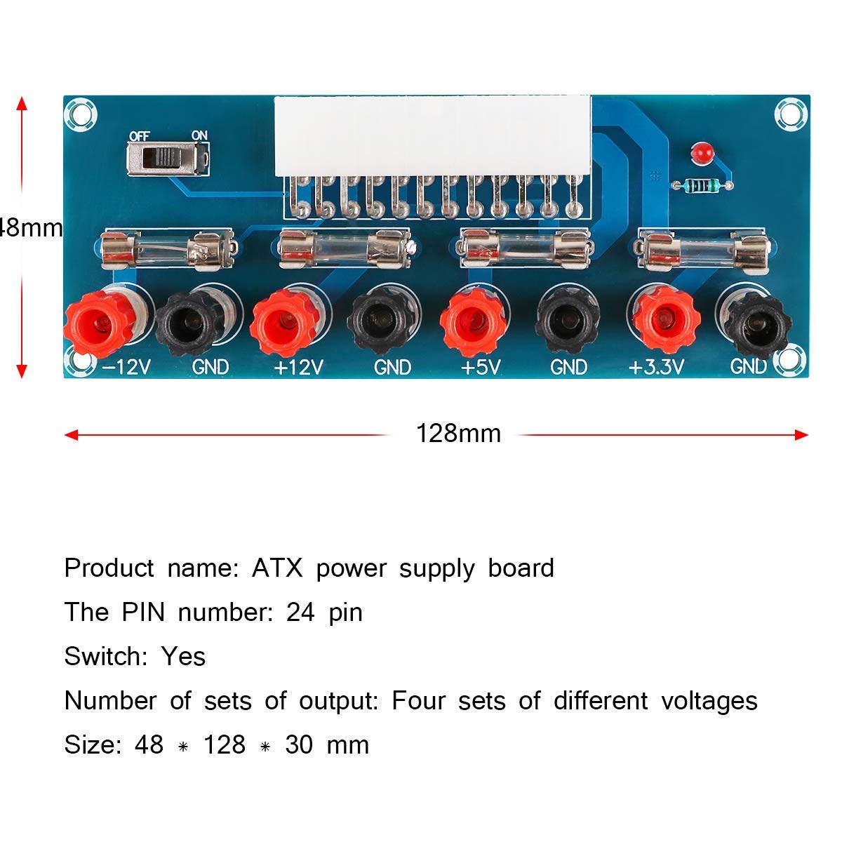 ARCELI 2x ATX Netzteil Breakout Board - Adapter Für 12V, 5V, 3.3V Stromversorgung