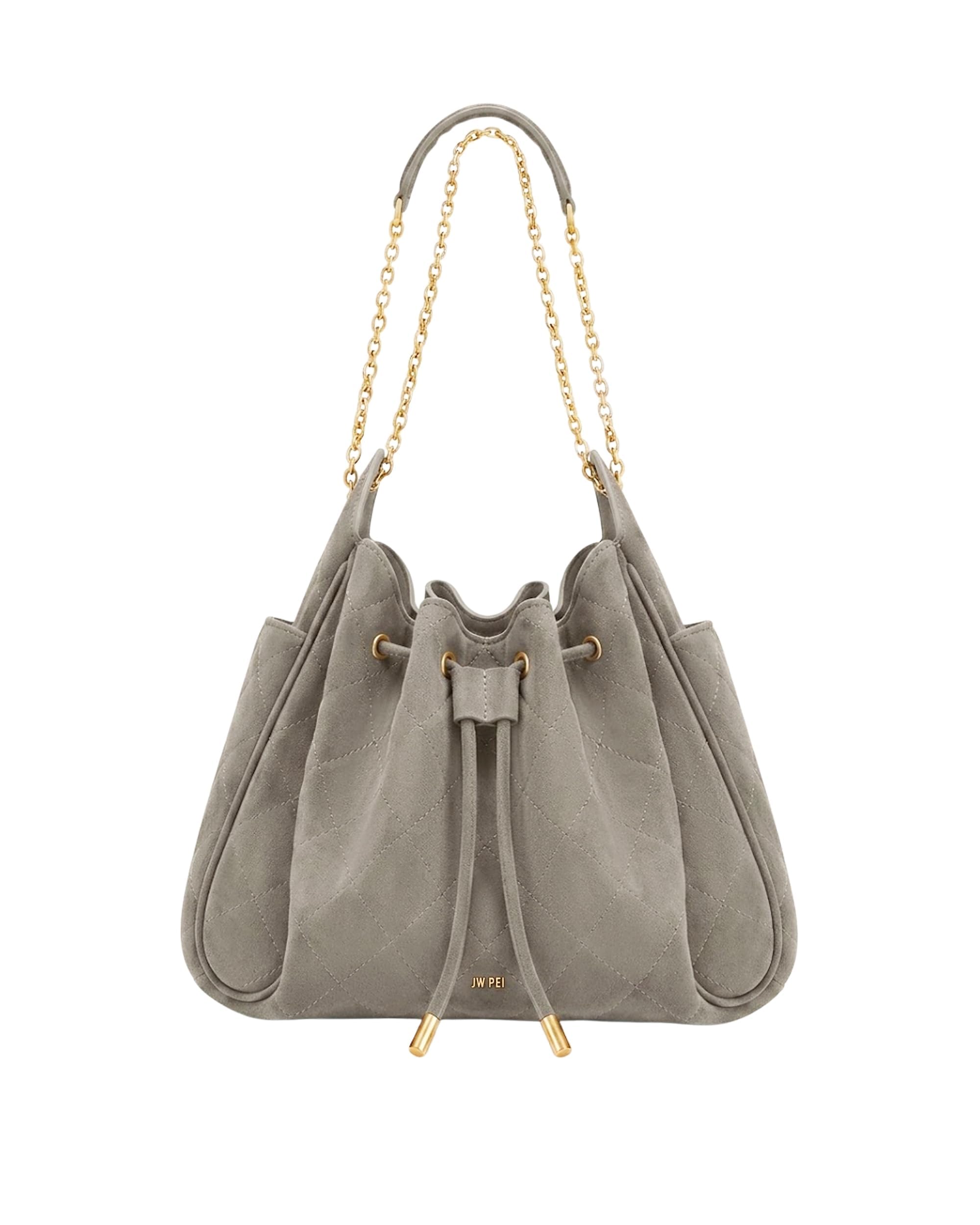JW PEI Women's Rowan Ruched Drawstring Chain Bucket Bag
