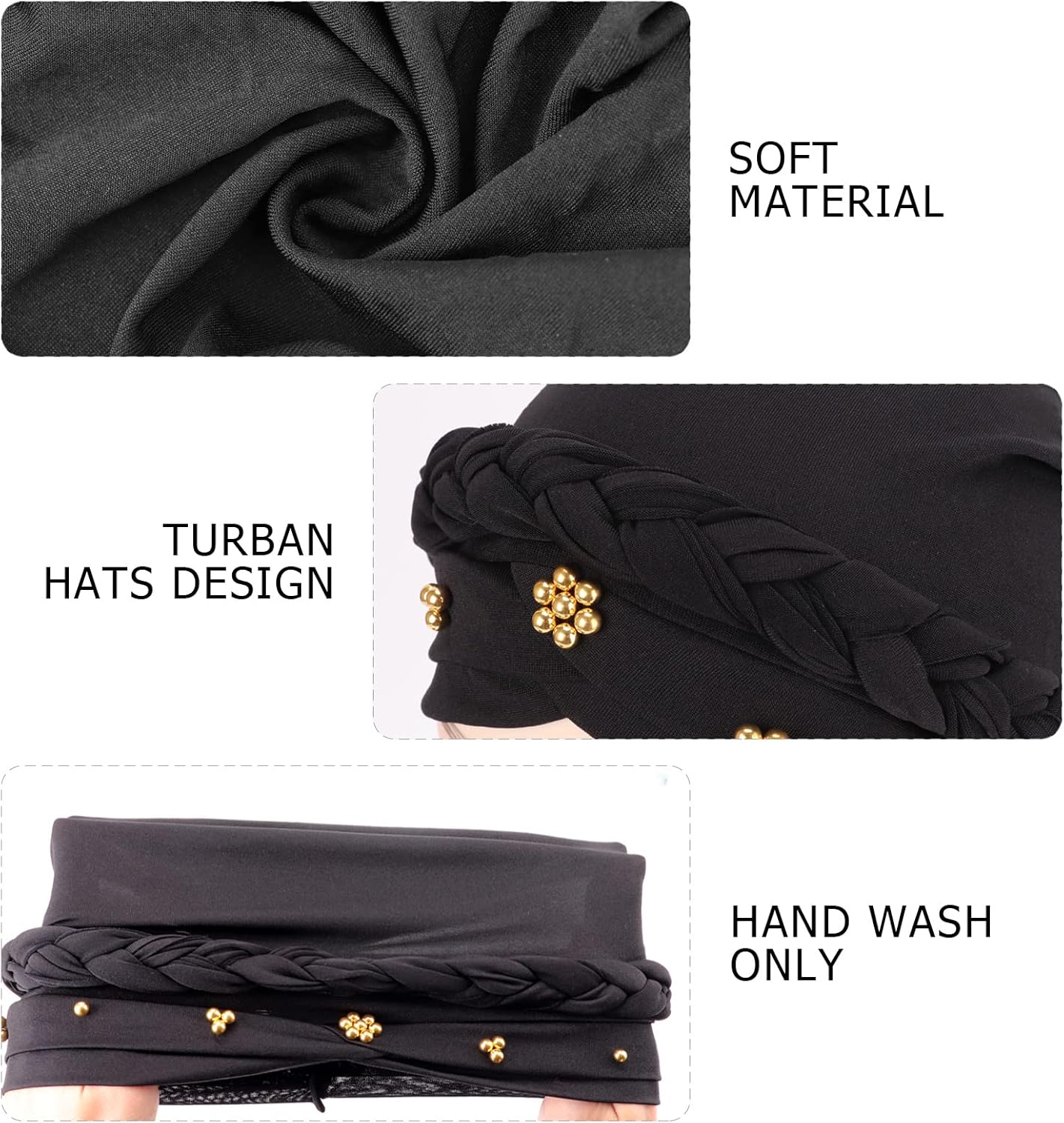 African Women Turban Caps Pre-Tied Twisted Turbans Head Scarf for Women Hair Wraps Cover Beanie Cancer Chemo Headwear - Image 5