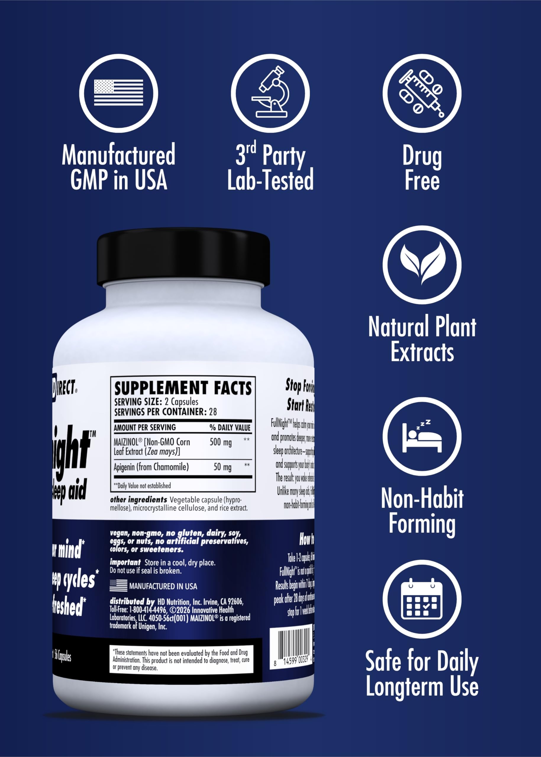 Health Direct FullNight Melatonin-Free Natural Sleep Aid, 56 Capsules — Amazon image 7