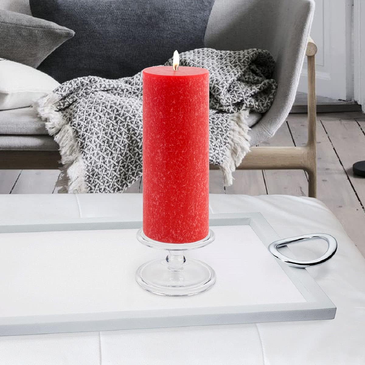 Root Candles Unscented Candles Premium Beeswax Blend Pillar Candle, 3 x 9-Inches, Red