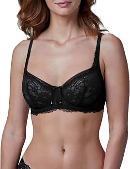 Skarlett Blue Minx Balconette Bra - Unlined Lace Underwire Bra, Black, 38DD - View #3