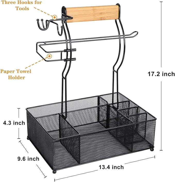 Organizador para parrilla con portarrollos de papel miniatura 3