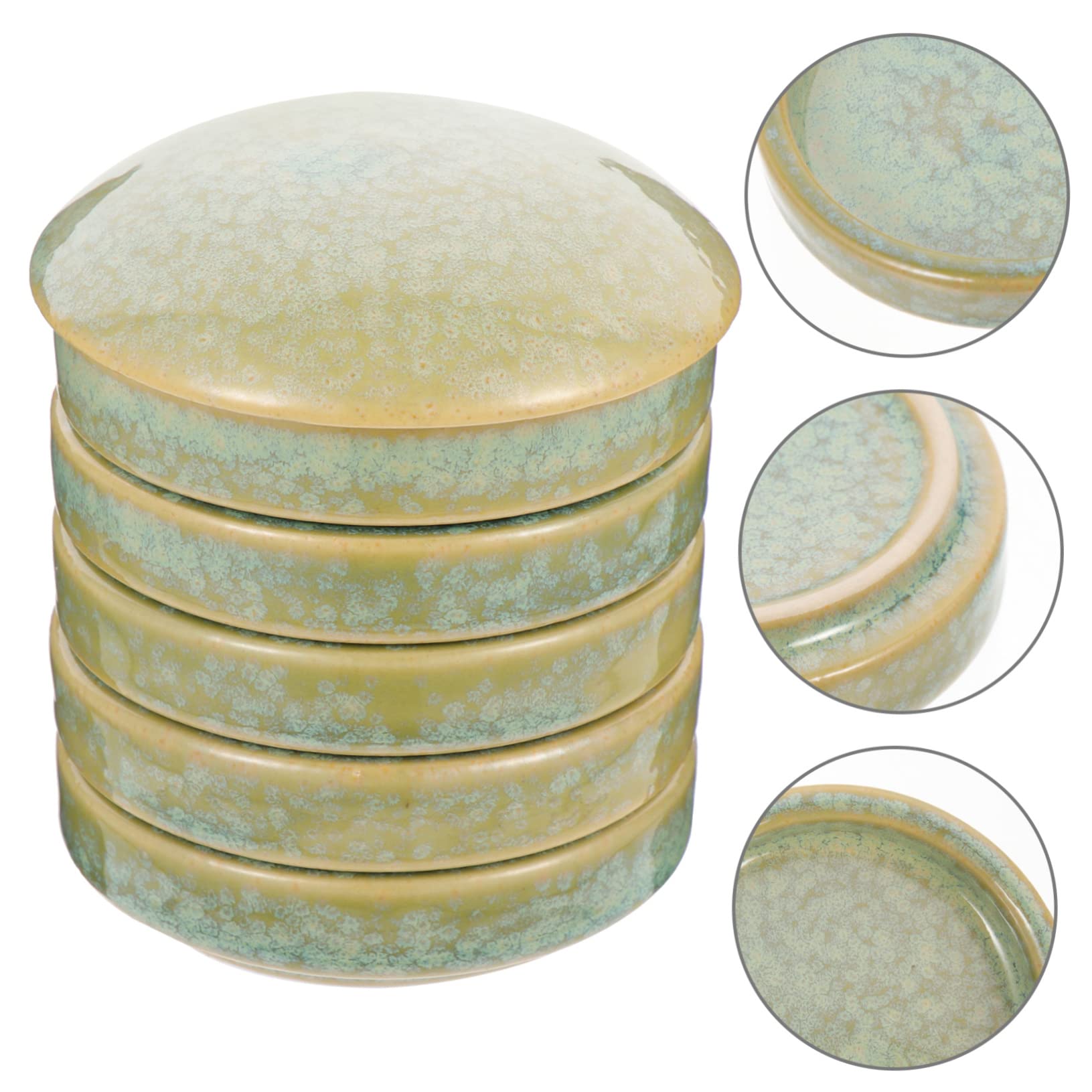 Palette de Peinture Céramique Verte à Cinq Couches, 1 Set