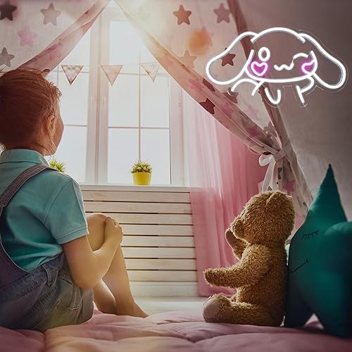 Miniatura 5 de Cinnamoroll - Letrero de neón de anime para decoración de pared, luz LED Cinnamoroll, decoración de habitación, luz de neón japonesa, regalo para