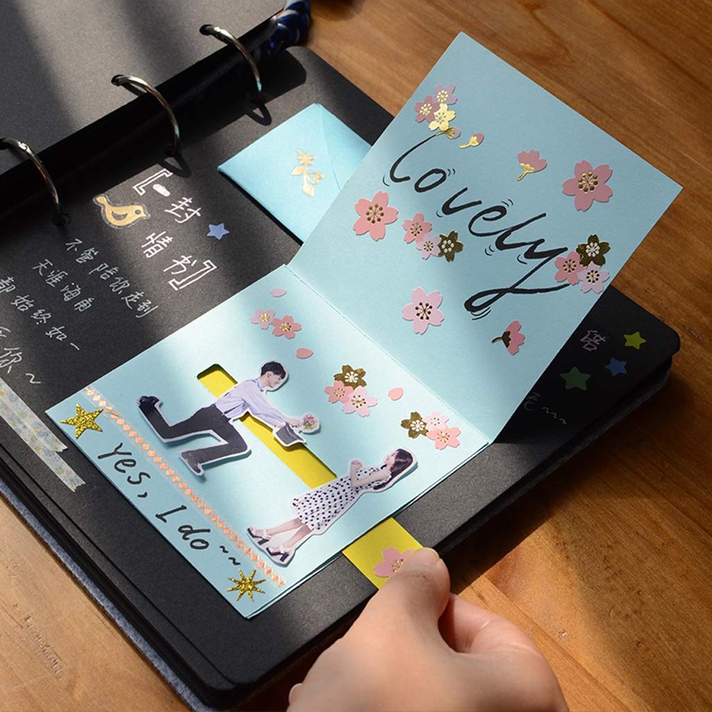 Amazon.co.jp: カップルクリエイティブアルバム 黒台紙 書き込み