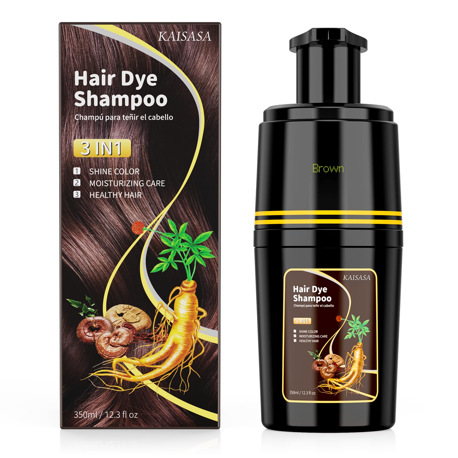 Amazon.com : Brown Hair Dye Shampoo 3 in 1, Hair Color Shampoo for
