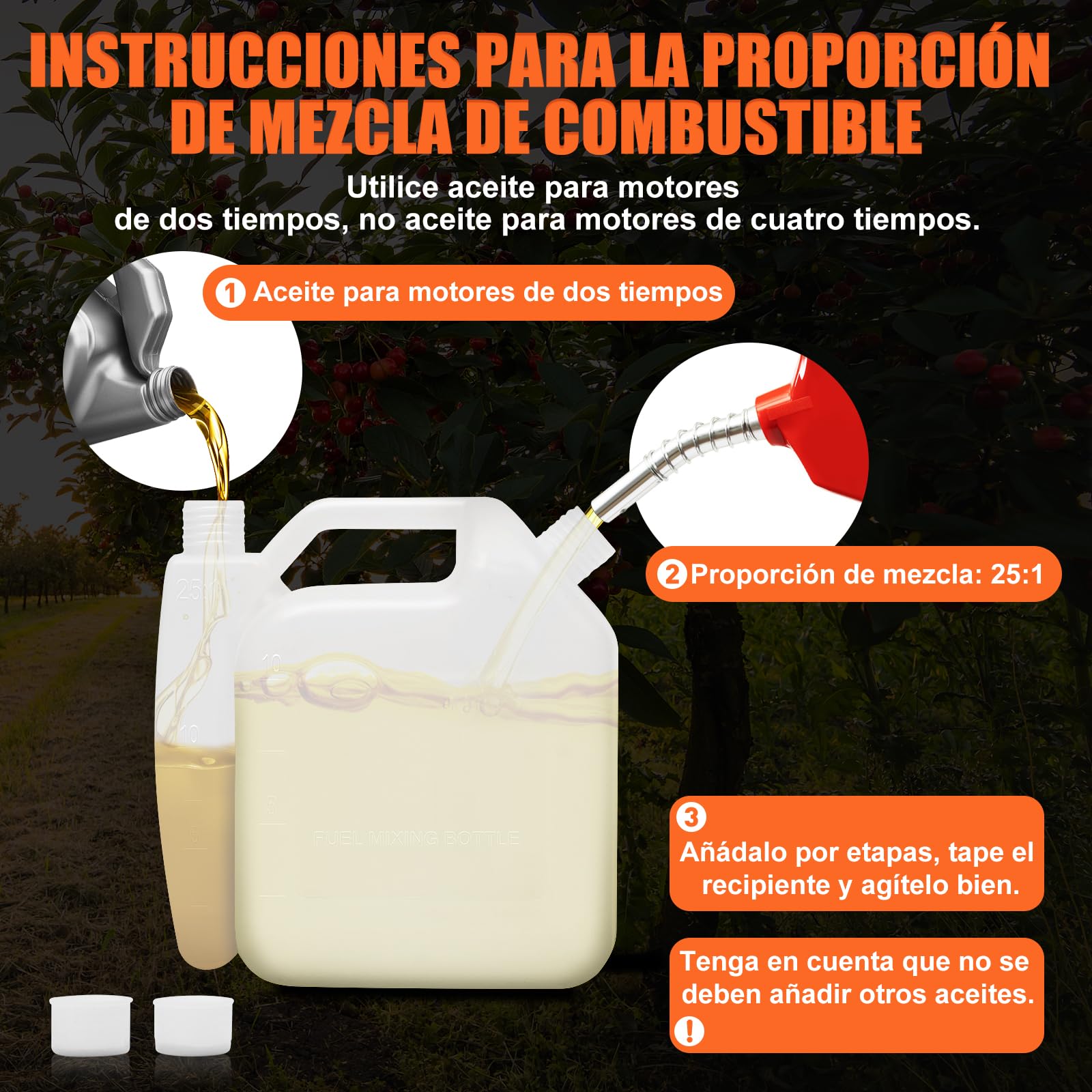 Ahoyadora Gasolina 52cc Motor Gasolina 2 Tiempos 6500-8500r/min Taladro de Jardin con 1 x Barra de extensión+3 x Taladros, Ahoyador de Gasolina para Flor Plantando árboles Arbustos