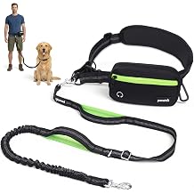 Pecute Heavy Duty Hands Free Dog Leash for Large Breeds with Waist Pouch