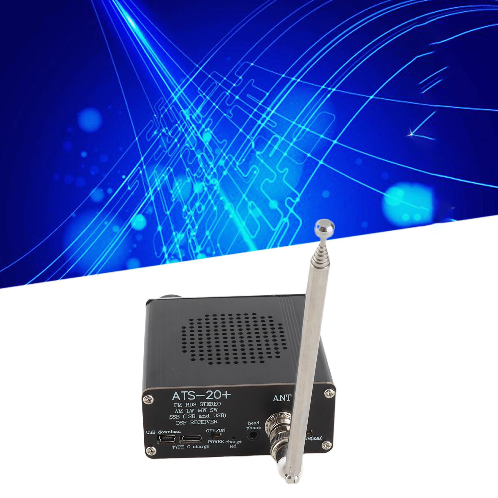 Récepteur Radio, Récepteur Numérique Bande Mondiale Haute sensibilité ATS 20+, Prend en FM AM LW SW SSB Professional pour la Cuisine à Domicile