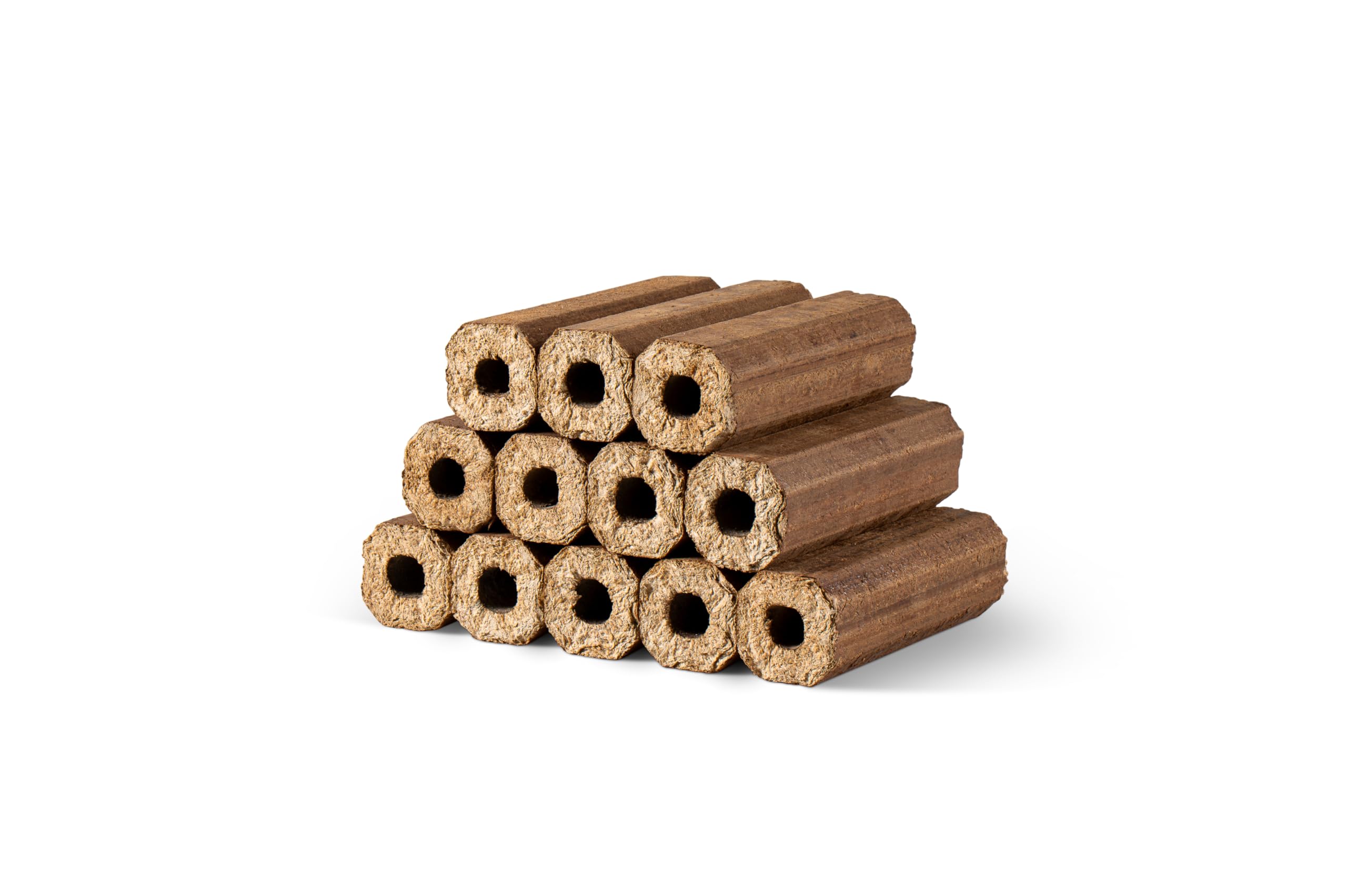 Fiya Natural Pini Kay Heat Logs 4X10kg Pack | 12 Briquettes Per Pack | Perfect For Firepits, Barbeques, Pizza Ovens, Wood Burners, Camping