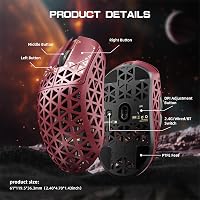 ATTACK SHARK R5 Ultra Szénszálas Vezeték Nélküli Gaming Egér, 39g Ultrakönnyű, 2.4G/Bluetooth/USB-C, 42000DPI, 8000Hz, Piros 8