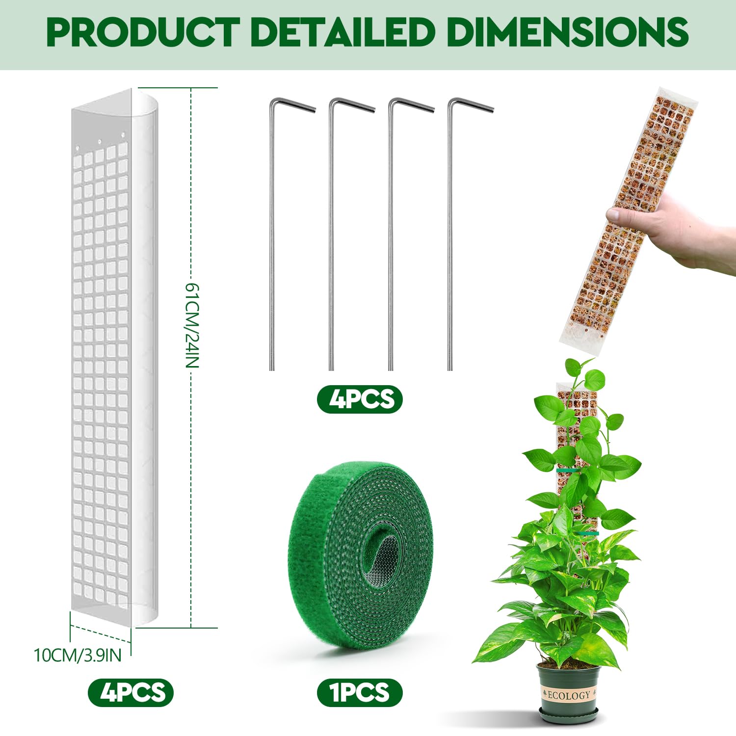 【新品未使用】MOSS STICK SW50 24-25 Amazon.com : 3 Pack Moss Pole, 50 Inch Monstera Plant Support