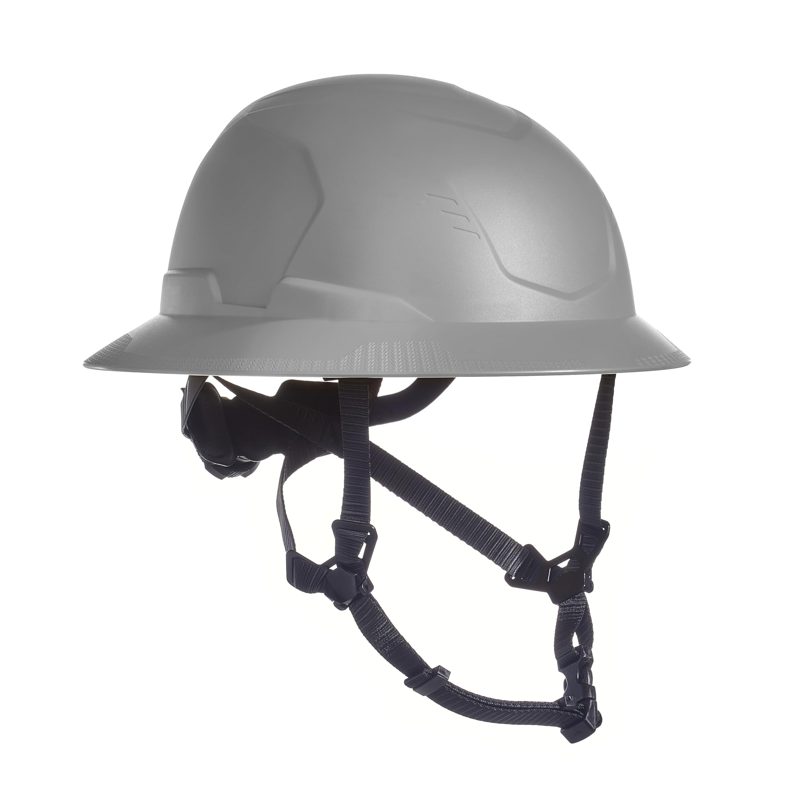 MSA 10250597 V-Gard H2 Schutzhelm mit Vollrand Typ 2 – Komfortable Ratschenfederung und integrierter Kinnriemen, unbelüftet, Standardgröße, mittelgroß, grau