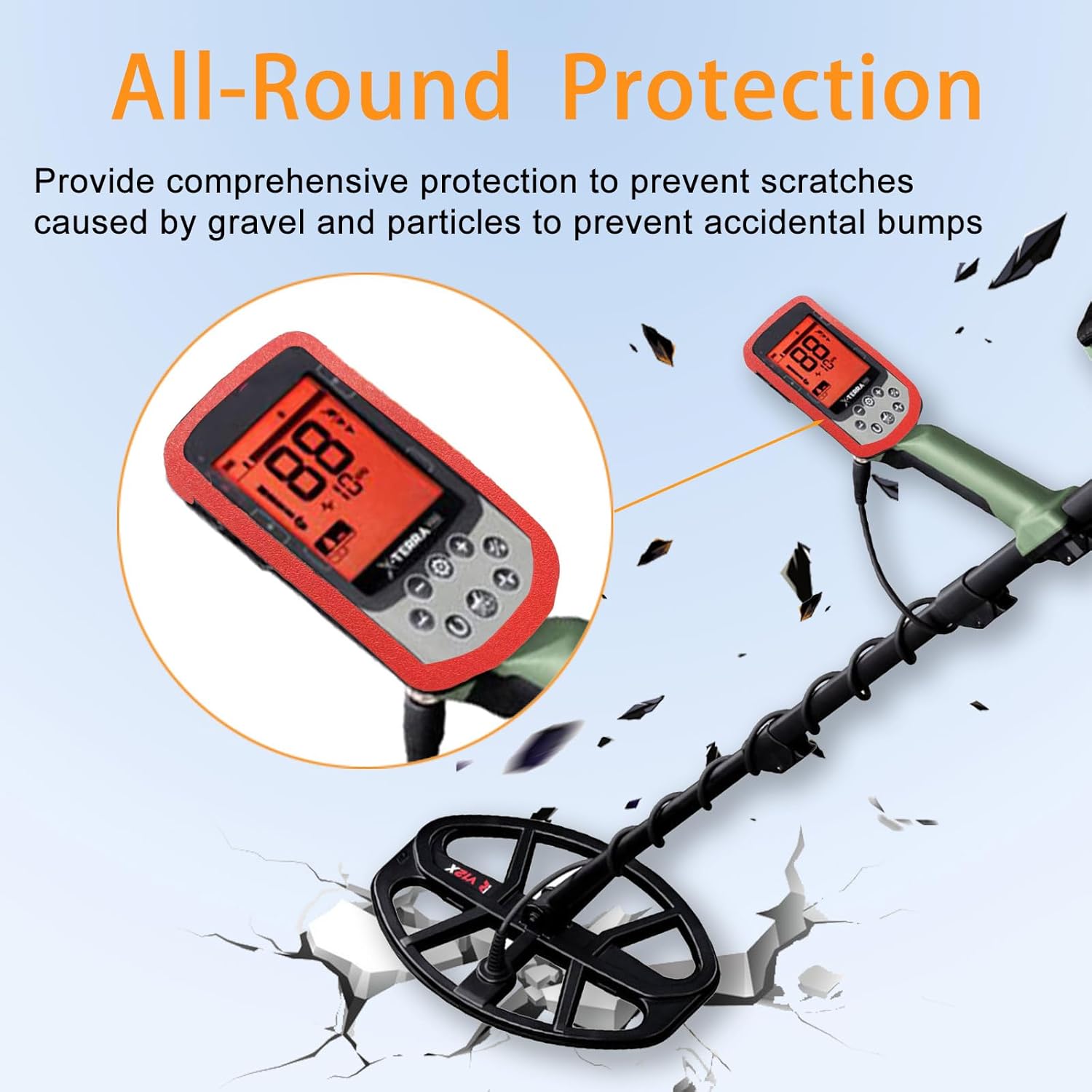 Protective Kit for Minelab X-Terra Elite/Pro Case Cover & Screen Protector Anti-Scratch Box Bumper Equinox Accessories (Pro Red)