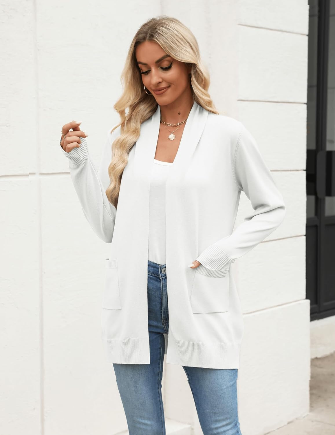 Zeagoo Women Long Cardigan Sweaters Lightweight Open Front Duster Knit Fashion Sweater Coats Trendy Cardigans with Pocket - Image 2