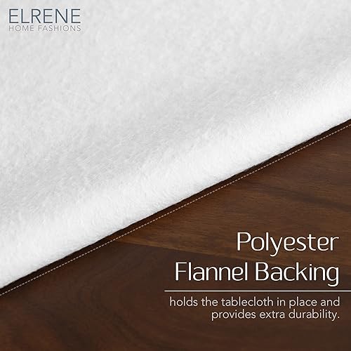 Miniatura 3 de Elrene Home Fashions Mantel de vinilo resistente al agua y a las manchas con respaldo de franela, 52 x 52 pulgadas, cuadrado, gris