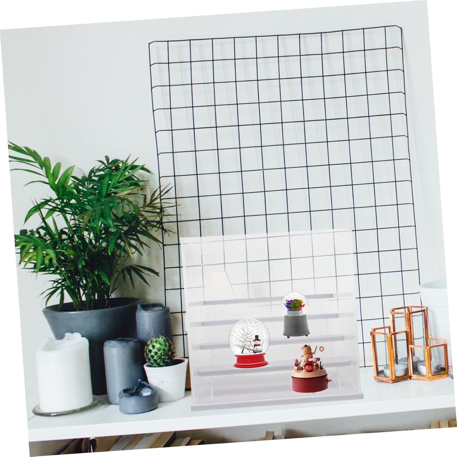 Boys and Girls Toy Organizer Acrylic Display Rack for Handmade Models Acrylic Construction Openable Door for Ornaments and Toys