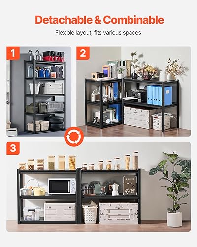 Miniatura 7 de VEVOR Estantes de almacenamiento, 2000 libras, estantería de almacenamiento de garaje de 5 niveles, 18 pulgadas de profundidad x 40 pulgadas de