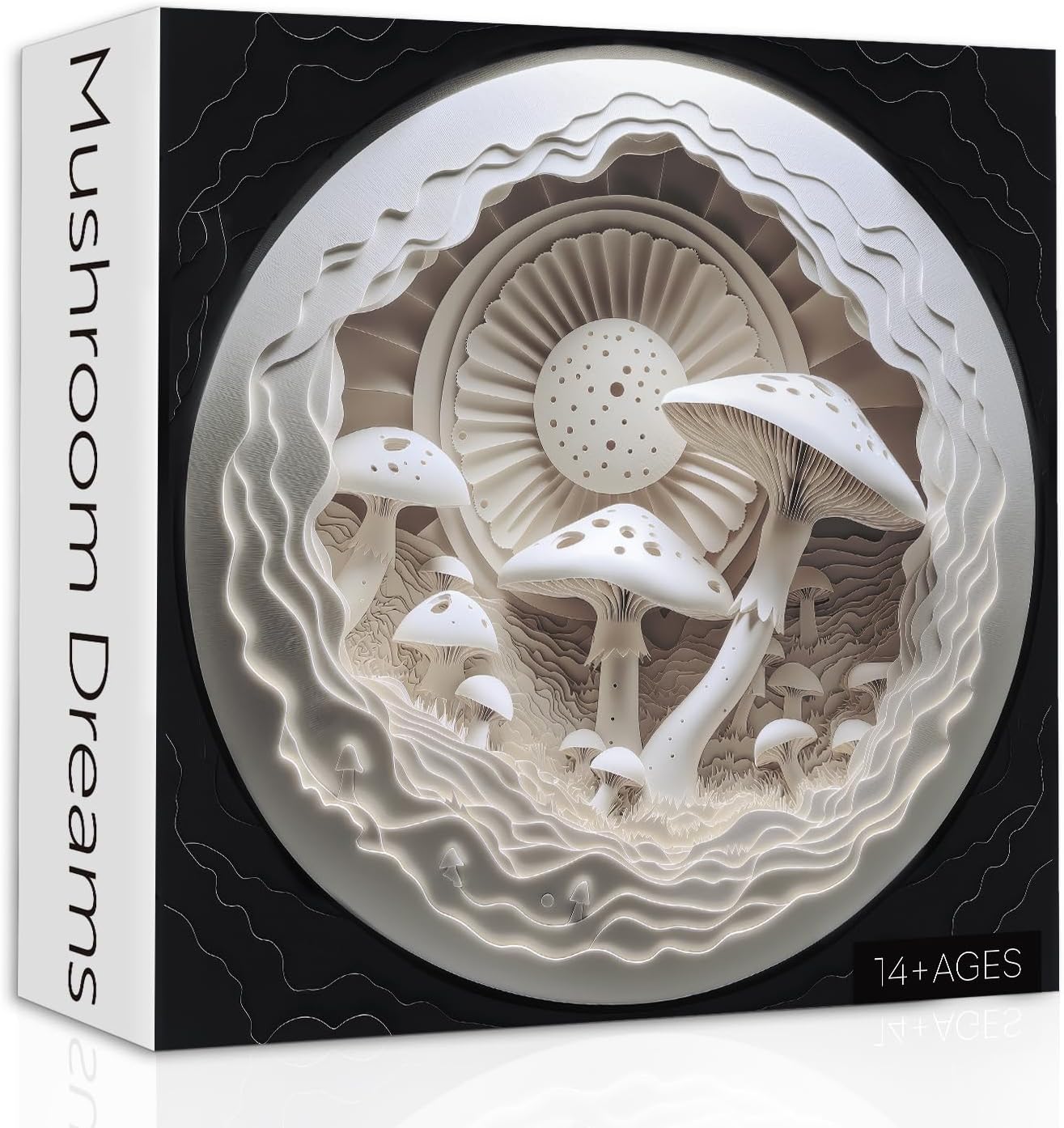 Mushroom Puzzles for Adults 1000 Pieces, Magic Forest Paper Cut Jigsaw Puzzles, Fantasy Mushroom Fungi as Home Decor