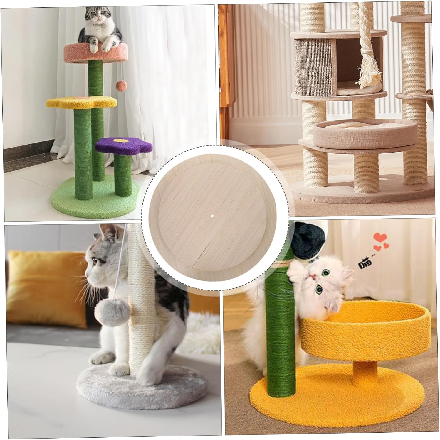 GANAZONO DIY Cat Platform Cat Board Scratch Post Easy to Install Base for Kittens