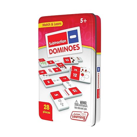 Junior Learning Dominoes Subtraction White 7.8 H x 4.7 L x 1.5 W