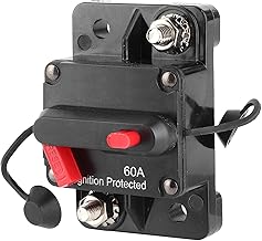 Auto-Sicherungshalter,Amp Circuit Breaker, Boots-/Yacht-Ersatzteile, 60 A Amp Circuit Breaker Sicherungs-Reset-Halter 12‑48 V DC Wasserdicht für Auto-Wohnmobil-Yachten