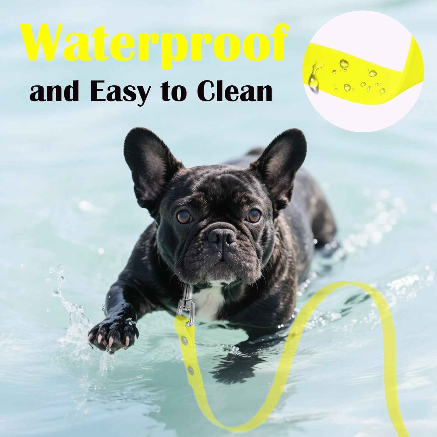 Long Training Leash for Dogs Waterproof Longline Lead Outdoor Leashs for Small Medium Large Dogs,Outside Training,Playing,Camping(Yellow,50 FT)