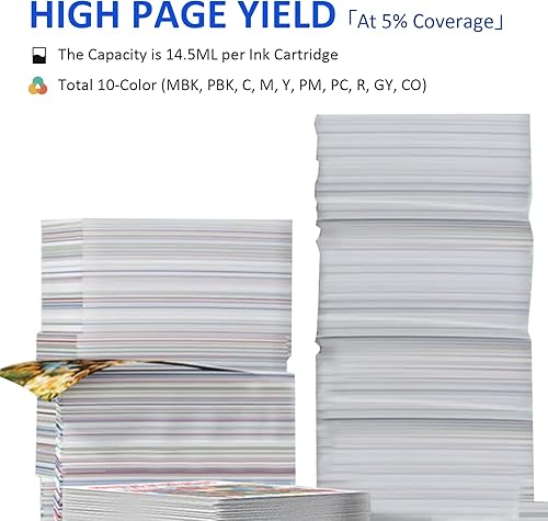 Miniatura 4 de PFI-300 - Cartuchos de tinta compatibles con PFI 300 PFI300 para impresora Canon imagePROGRAF PRO-300 (10 colores, MBKPBKCMYPMPCRGYCO)