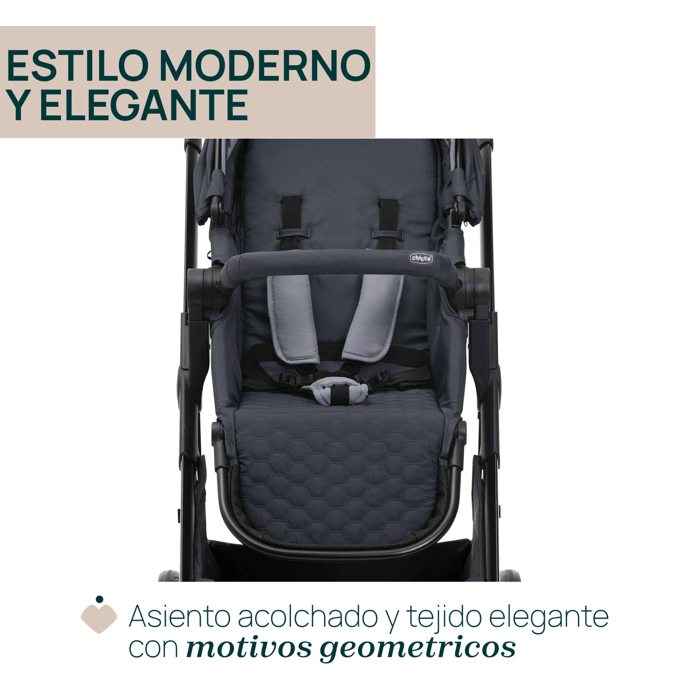 Chicco Cochecito Seety, Cochecito Ligero y Compacto, Desde 0 Meses hasta 4 Años, Capacidad Máxima 22 kg, Cochecito Plegable, Respaldo Reclinable, Cierre Automático en 1 Gesto, Capota Parasol