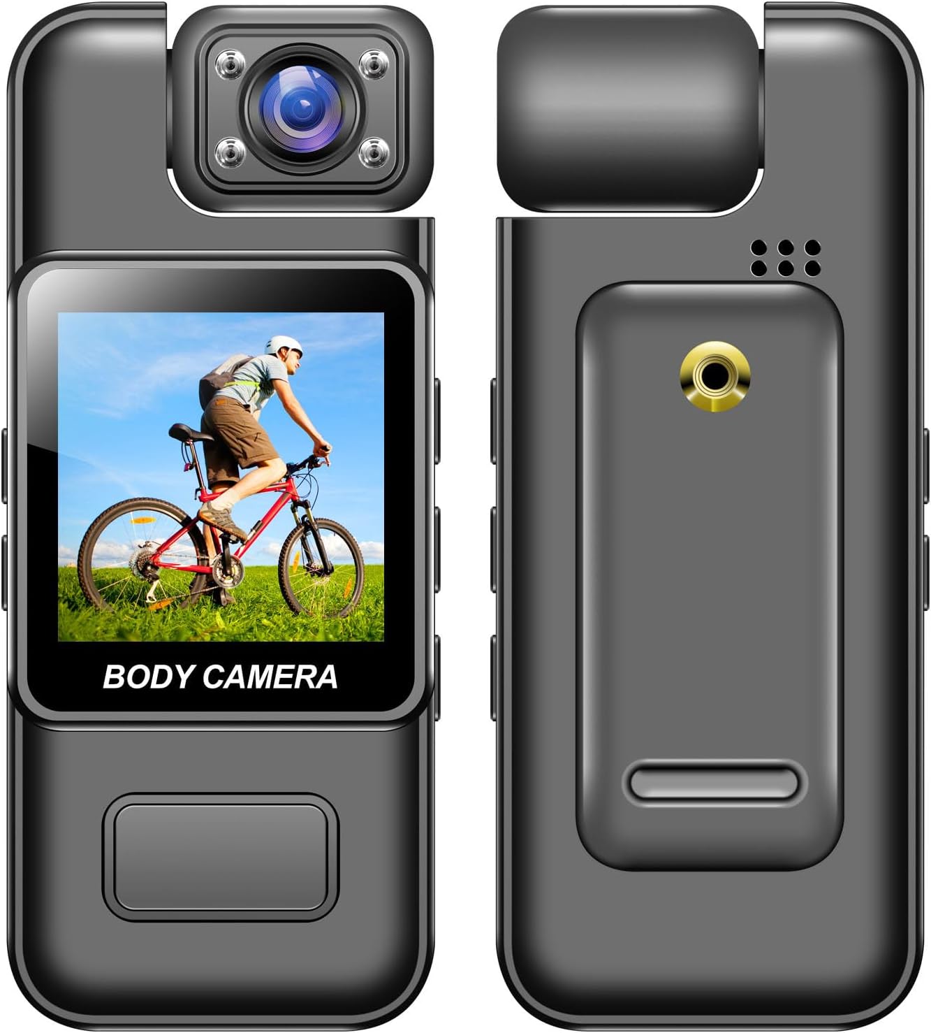XUMIUZIY Mini Body Camera, HD 4K with Night Vision & Motion Detection, Wearable Action Body Cam with Back Clip & Rotating Lens