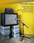 Stage Rocker Trépied pliable à faible profil Mic Boom Stand - Hauteur Prolongant de 9,6'' à 16,9'', avec bras télescoping réglable jusqu'à 9'' , léger/convenant, noir, alimenté par Hamilton(SR610121B)