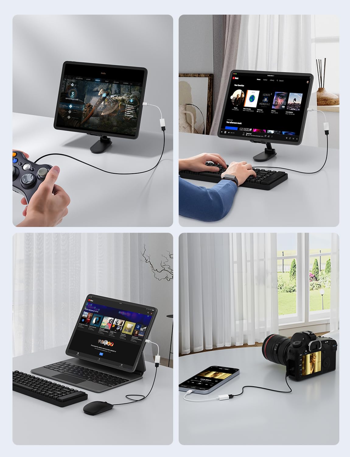 Adattatore USB C a USB 3.0 Convertitore Cavo USB OTG, 5Gbps ad Alta Velocità, per Portatile Tablet Cellulare, Compatibile con MacBook iPhone 17/16/15 iPad Samsung Galaxy S25 S24 S23 A56 A16, Bianco