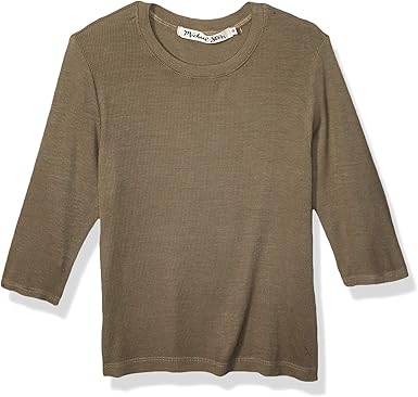 2x1 Rib Elbow Sleeve Crew Neck Crop 