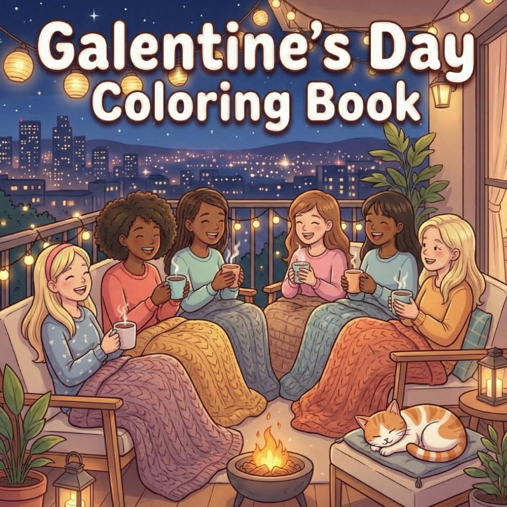Galentine’s Day Coloring Book: A Cute and Relaxing Coloring Book for Friendship Lovers