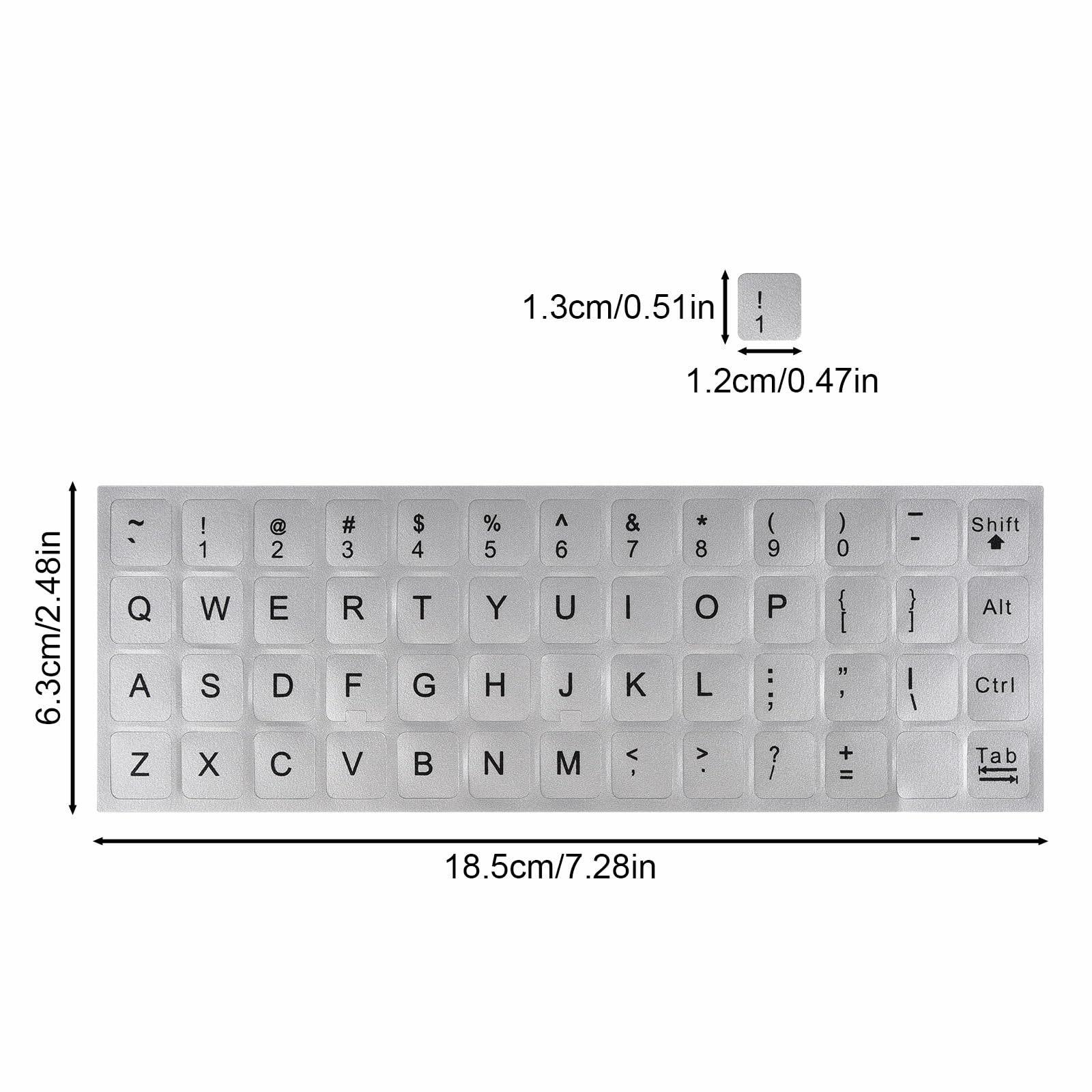 Adesivi per tastiera, adesivi universali per tastiera inglese da 2 pacchi, adesivi per tastiera computer, sfondo argento con scritte nere, adesivi per computer portatile notebook desktop...